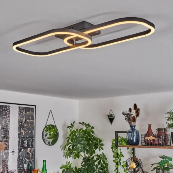 hofstein Plafonnier Silla LED Noir, 1 lumière* Lampes Modernes