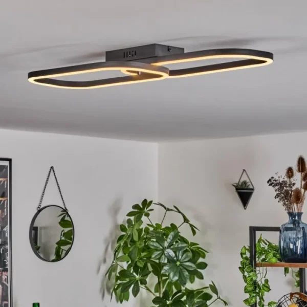 hofstein Plafonnier Silla LED Noir, 1 lumière* Lampes Modernes