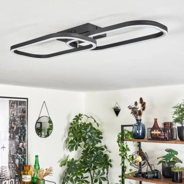 hofstein Plafonnier Silla LED Noir, 1 lumière* Lampes Modernes
