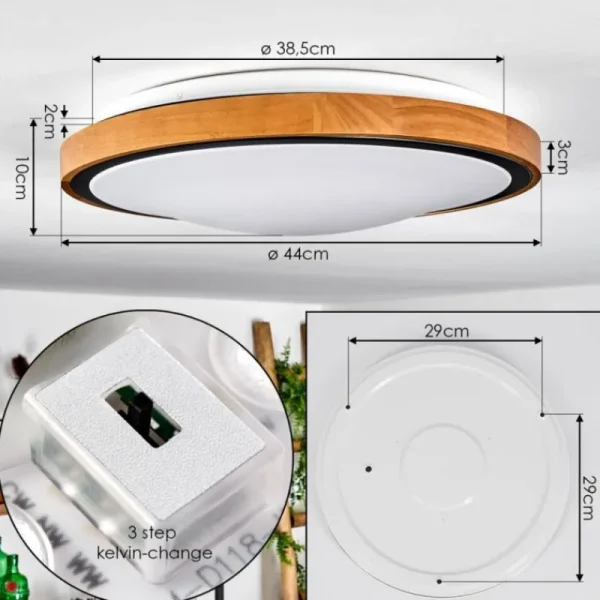 hofstein Plafonnier Sobredo LED Écru, Noir, Blanc, 1 lumière* Lampes Modernes