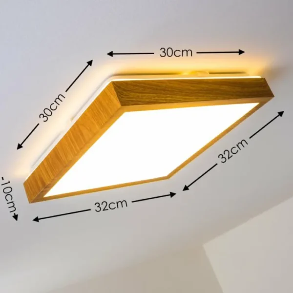 hofstein Plafonnier Sora Wood LED Bois clair, 1 lumière* Lampes Modernes
