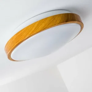 hofstein Plafonnier Sora Wood LED Bois clair, Blanc, 1 lumière* Lampes Modernes