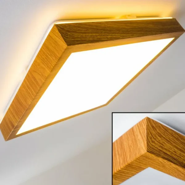 hofstein Plafonnier Sora Wood LED Bois clair, 1 lumière* Lampes Modernes