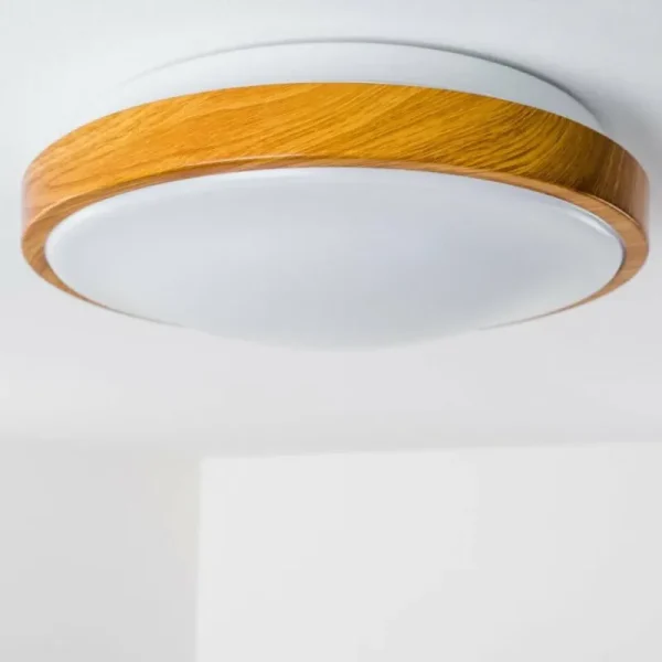 hofstein Plafonnier Sora Wood LED Bois clair, Blanc, 1 lumière* Lampes Modernes