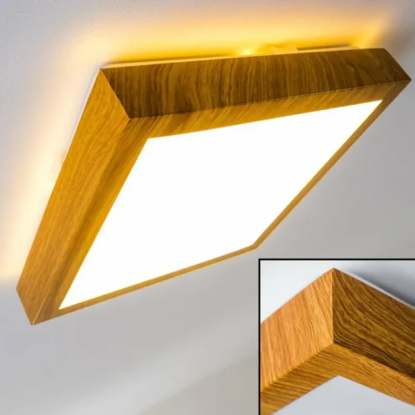 hofstein Plafonnier Sora Wood LED Bois clair, 1 lumière* Lampes Modernes