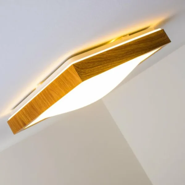 hofstein Plafonnier Sora Wood LED Bois clair, 1 lumière* Lampes Modernes