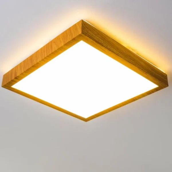 hofstein Plafonnier Sora Wood LED Bois clair, 1 lumière* Lampes Modernes