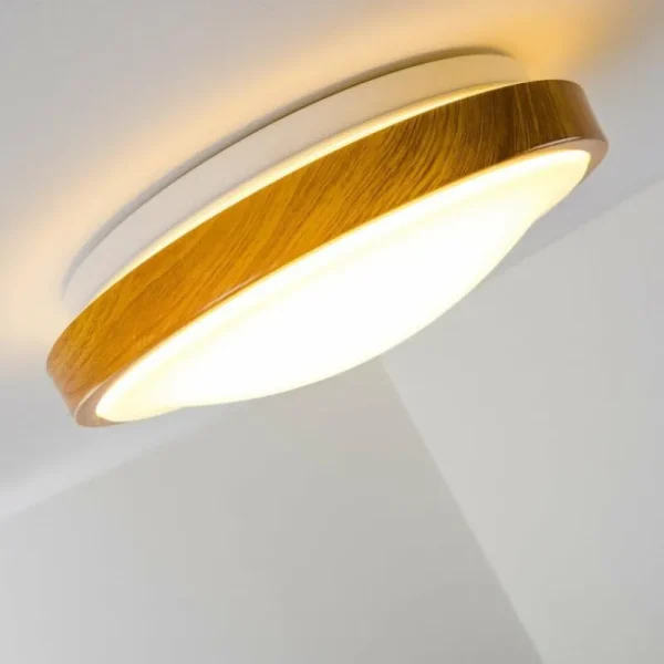 hofstein Plafonnier Sora Wood LED Bois clair, Blanc, 1 lumière* Lampes Modernes