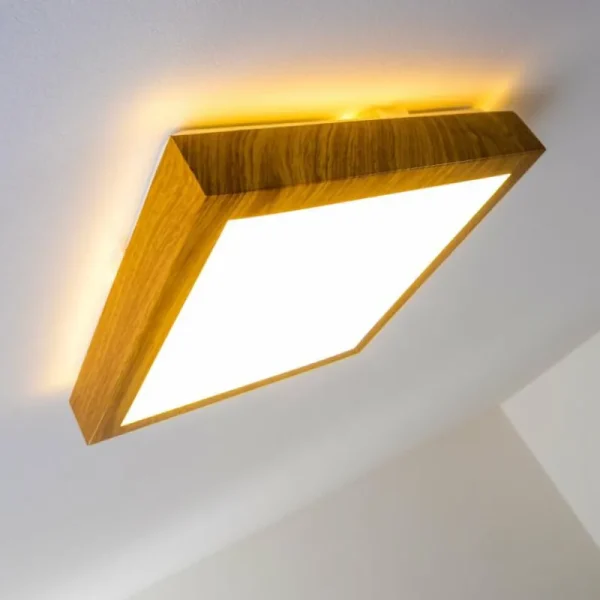 hofstein Plafonnier Sora Wood LED Bois clair, 1 lumière* Lampes Modernes