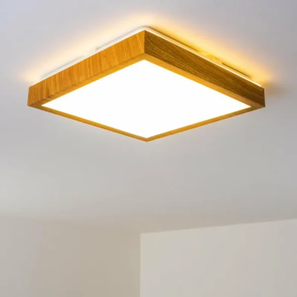hofstein Plafonnier Sora Wood LED Bois clair, 1 lumière* Lampes Modernes