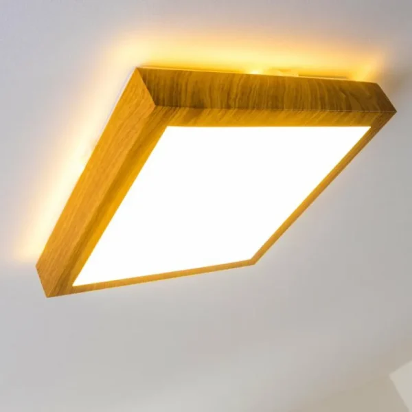 hofstein Plafonnier Sora Wood LED Bois clair, 1 lumière* Lampes Modernes