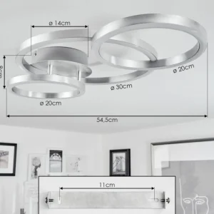 hofstein Plafonnier Sorte LED Nickel mat, 1 lumière* Lampes Modernes