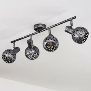 hofstein Plafonnier Stavik Noir, Argenté, 4 lumières* Lampes Modernes