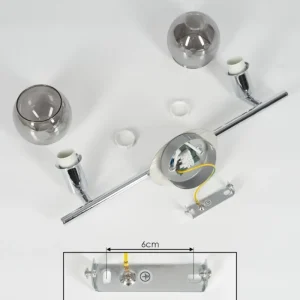 hofstein Plafonnier Stranderod Chrome, 2 lumières* Lampes Modernes