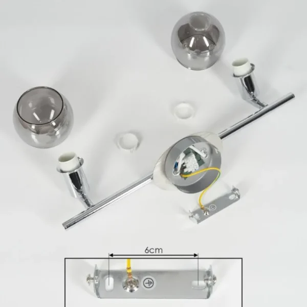 hofstein Plafonnier Stranderod Chrome, 2 lumières* Lampes Modernes