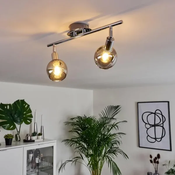 hofstein Plafonnier Stranderod Chrome, 2 lumières* Lampes Modernes