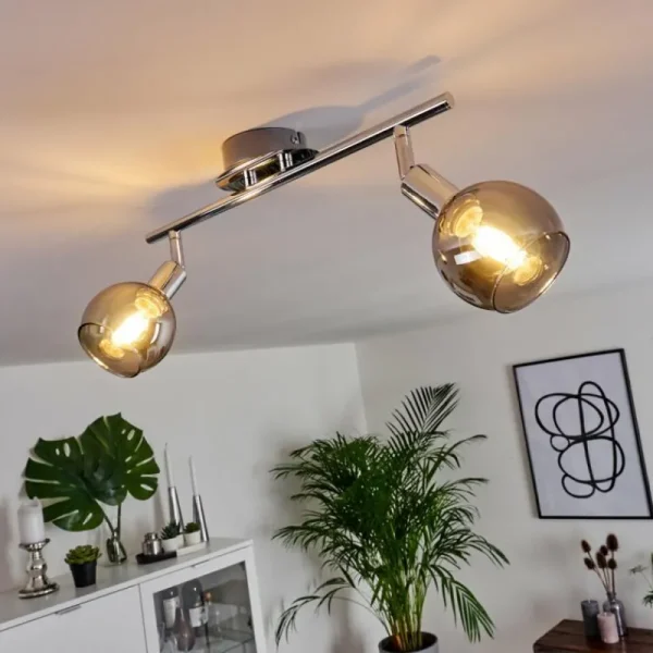 hofstein Plafonnier Stranderod Chrome, 2 lumières* Lampes Modernes