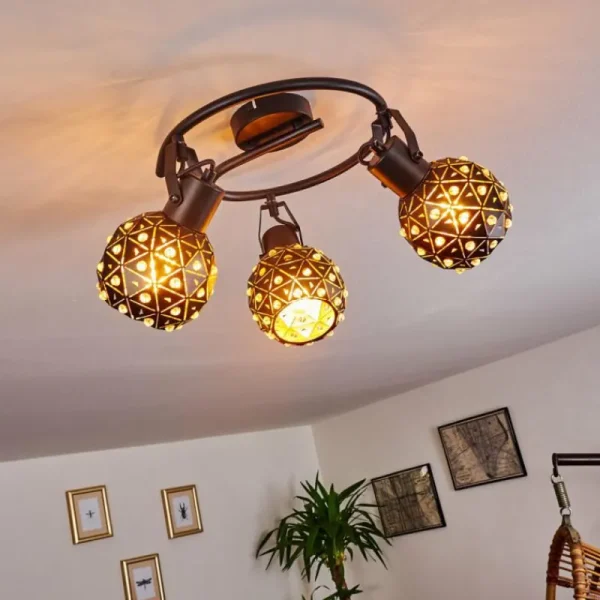 hofstein Plafonnier Sunasau Noir, 3 lumières* Lampes Modernes