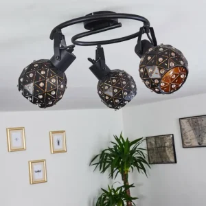 hofstein Plafonnier Sunasau Noir, 3 lumières* Lampes Modernes