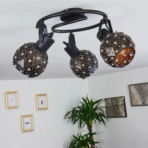 hofstein Plafonnier Sunasau Noir, 3 lumières* Lampes Modernes