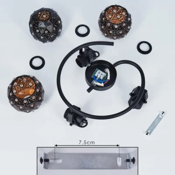 hofstein Plafonnier Sunasau Noir, 3 lumières* Lampes Modernes