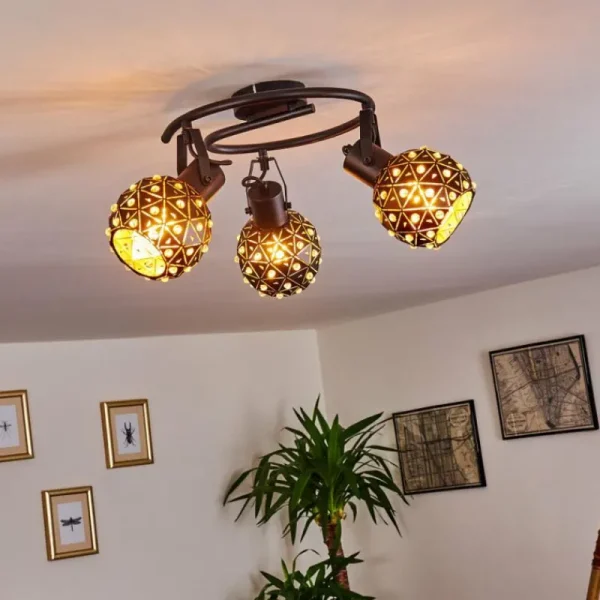 hofstein Plafonnier Sunasau Noir, 3 lumières* Lampes Modernes