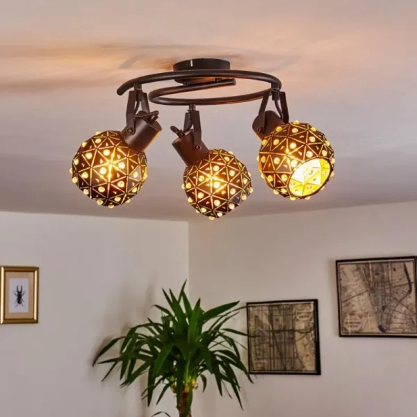 hofstein Plafonnier Sunasau Noir, 3 lumières* Lampes Modernes