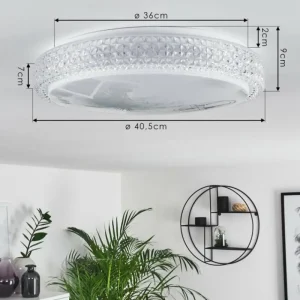 hofstein Plafonnier Suno LED Transparent, Blanc, 1 lumière* Lampes Modernes
