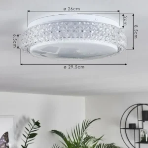 hofstein Plafonnier Suno LED Transparent, Blanc, 1 lumière* Lampes Modernes
