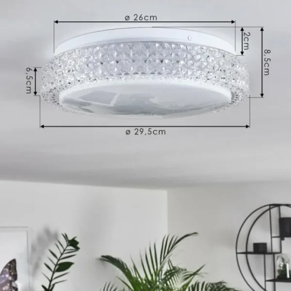 hofstein Plafonnier Suno LED Transparent, Blanc, 1 lumière* Lampes Modernes