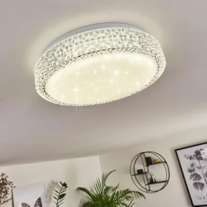 hofstein Plafonnier Suno LED Transparent, Blanc, 1 lumière* Lampes Modernes