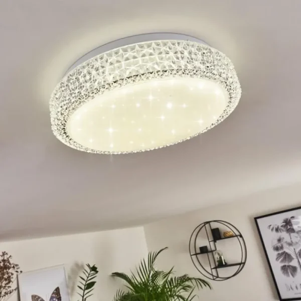 hofstein Plafonnier Suno LED Transparent, Blanc, 1 lumière* Lampes Modernes