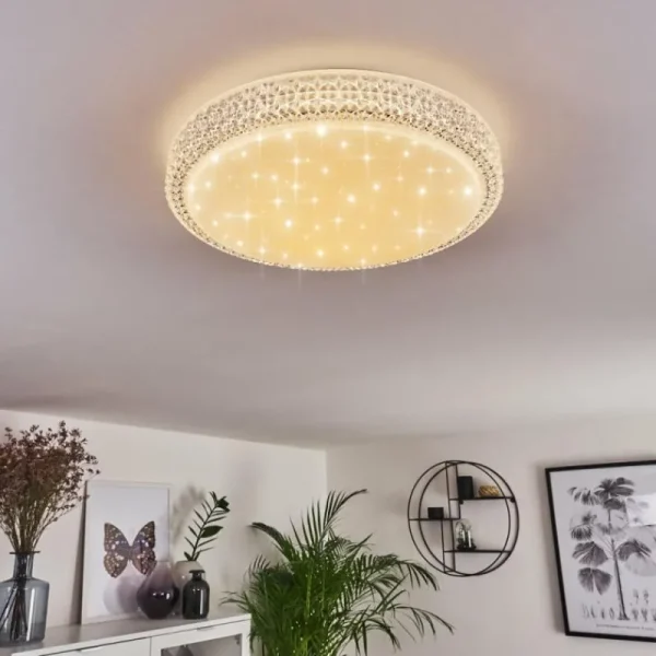 hofstein Plafonnier Suno LED Transparent, Blanc, 1 lumière* Lampes Modernes