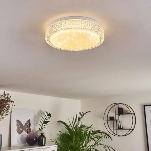 hofstein Plafonnier Suno LED Transparent, Blanc, 1 lumière* Lampes Modernes