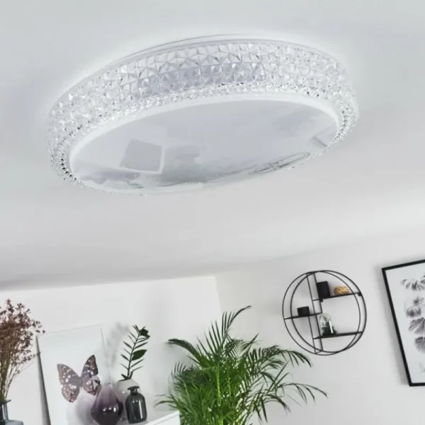 hofstein Plafonnier Suno LED Transparent, Blanc, 1 lumière* Lampes Modernes