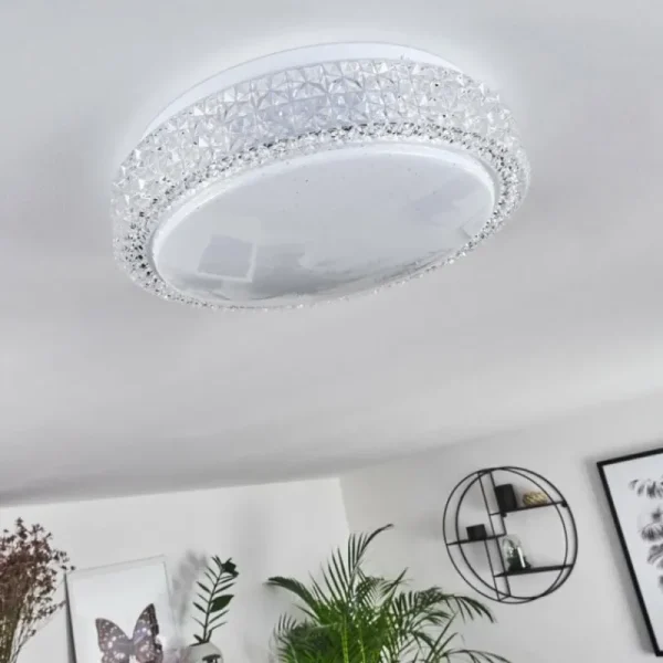 hofstein Plafonnier Suno LED Transparent, Blanc, 1 lumière* Lampes Modernes