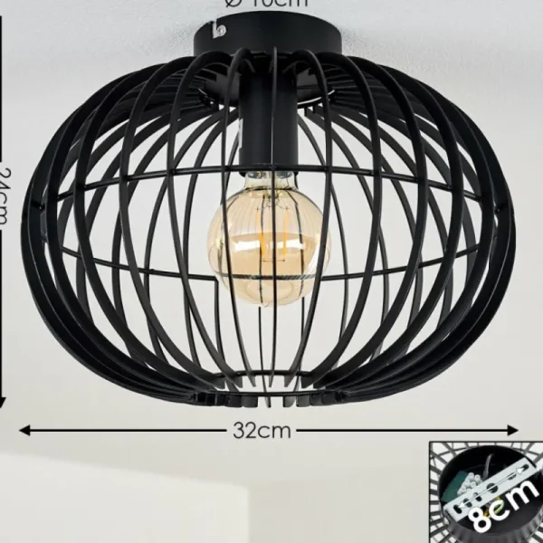 hofstein Plafonnier Svensbyn Noir, 1 lumière* Lampes Modernes