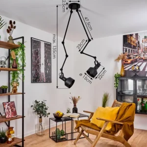 hofstein Plafonnier Tablazos Noir, 2 lumières* Lampes Modernes
