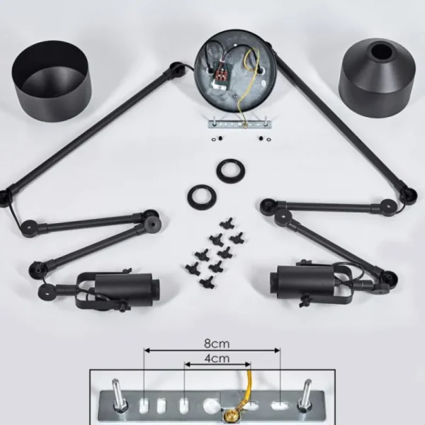 hofstein Plafonnier Tablazos Noir, 2 lumières* Lampes Modernes