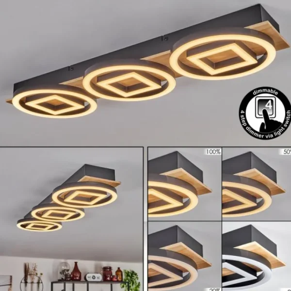 hofstein Plafonnier Taboneira LED Écru, Noir, 3 lumières* Lampes Modernes