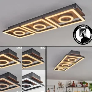 hofstein Plafonnier Taboneira LED Brun foncé, Noir, 3 lumières* Lampes Modernes