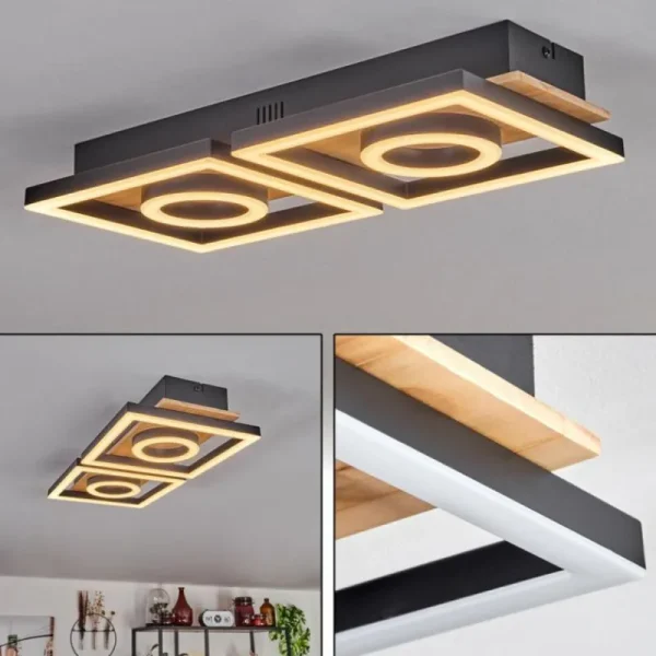 hofstein Plafonnier Taboneira LED Écru, Noir, 2 lumières* Lampes Modernes