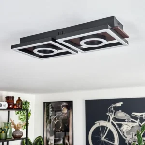 hofstein Plafonnier Taboneira LED Brun foncé, Noir, 2 lumières* Lampes Modernes