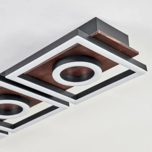 hofstein Plafonnier Taboneira LED Brun foncé, Noir, 3 lumières* Lampes Modernes