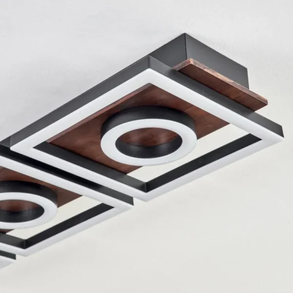 hofstein Plafonnier Taboneira LED Brun foncé, Noir, 3 lumières* Lampes Modernes