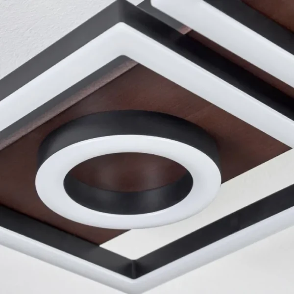 hofstein Plafonnier Taboneira LED Brun foncé, Noir, 2 lumières* Lampes Modernes