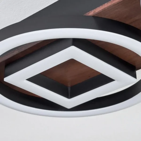 hofstein Plafonnier Taboneira LED Brun foncé, Noir, 2 lumières* Lampes Modernes