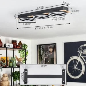 hofstein Plafonnier Taboneira LED Écru, Noir, 3 lumières* Lampes Modernes