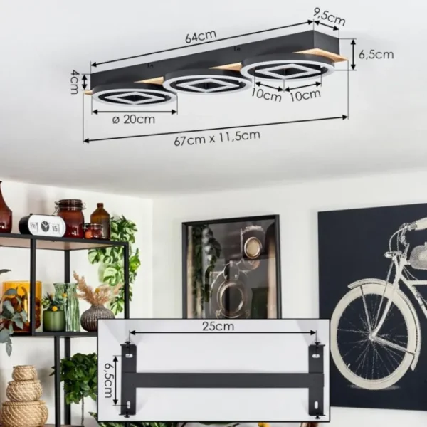 hofstein Plafonnier Taboneira LED Écru, Noir, 3 lumières* Lampes Modernes