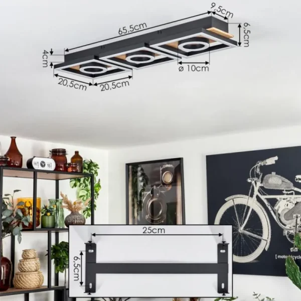 hofstein Plafonnier Taboneira LED Écru, Noir, 3 lumières* Lampes Modernes